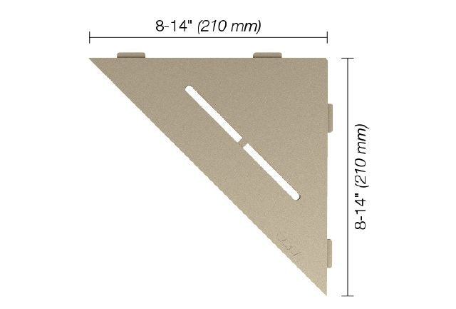 Schluter SHELF-E Étagère de coin triangulaire modèle Pure - aluminium crème