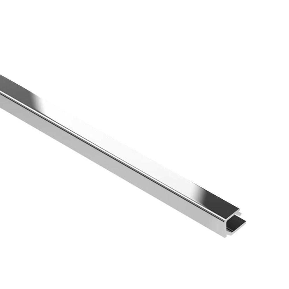 Schluter QUADEC-K Profilé de finition et de protection à surface visible carrée - aluminium anodisé chrome poli 1/2" (12.5 mm) x 8' 2-1/2"