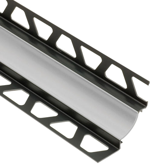 Schluter DILEX-HKW Profilé à gorge avec un radius de 11/16" - plastique PVC gris classique 11/32" (9 mm) x 11/32" x 8' 2-1/2"