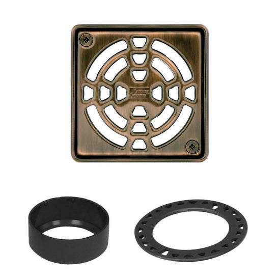 Schluter KERDI-DRAIN Ensemble de grille carrée Classic - acier inoxydable (V2) bronze huilé 4"
