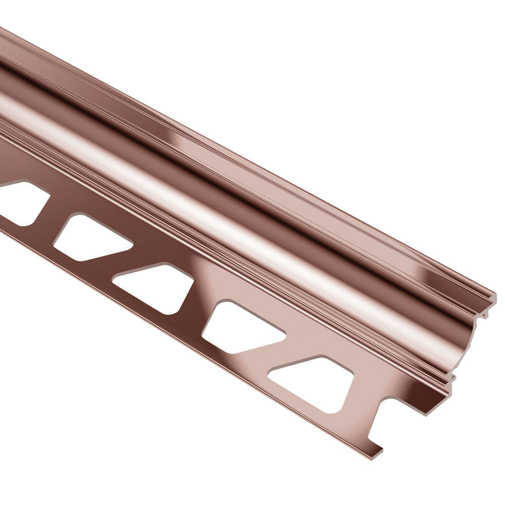 Schluter DILEX-AHK Profilé à gorge avec un radius de 3/8" (10 mm) - aluminium anodisé cuivre poli 3/8" x 8' 2-1/2"