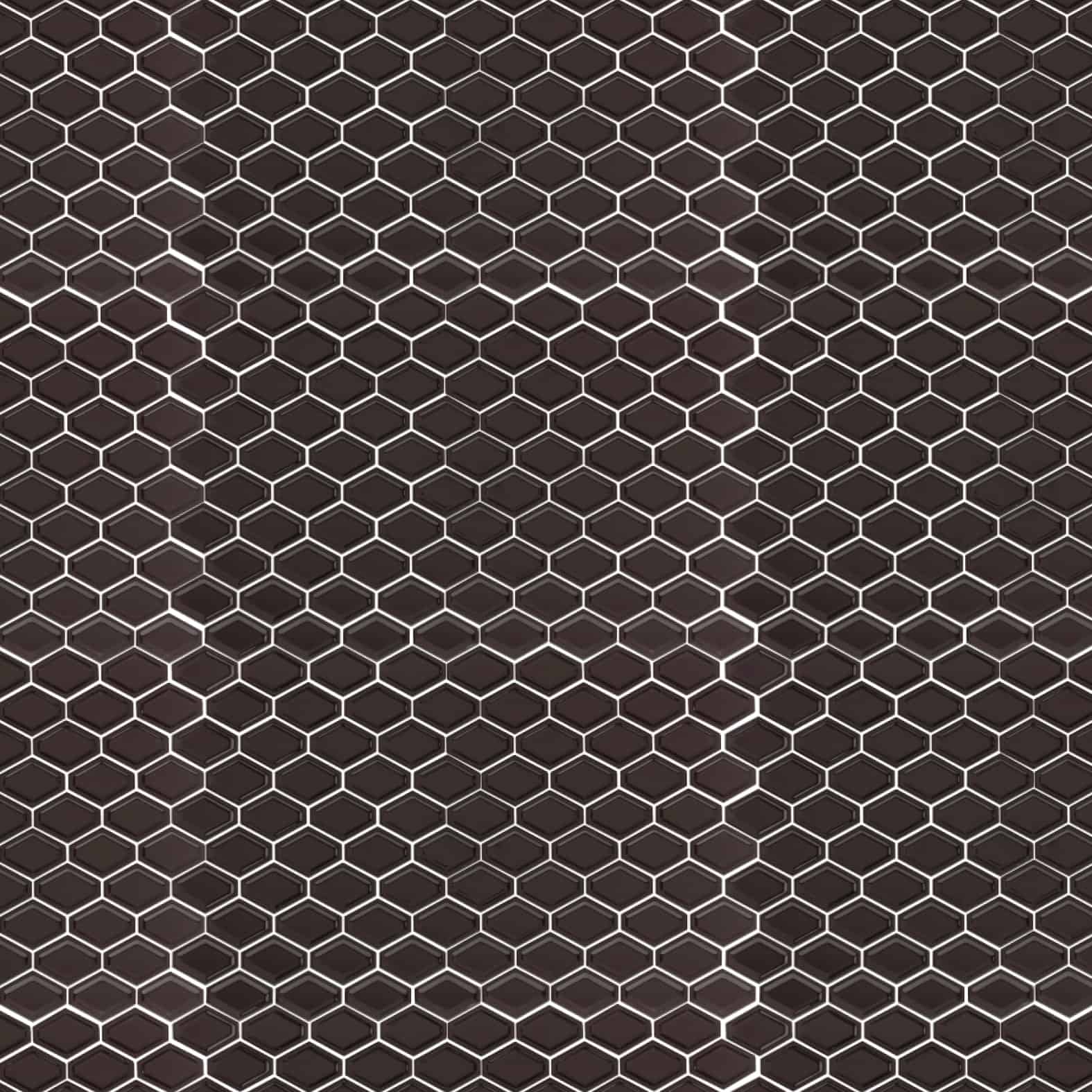 <span>Carreaux de céramique Collection Jersey, mosaïque hexagonale 2 po x 2 po noir</span>