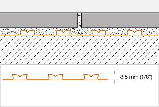 Schluter DITRA-PS Membrane de désolidarisation autocollante en feuille pour plancher chauffant 3' 2-3/4" x 83' 4" - 1/8" (3.5 mm) (269 pi²)
