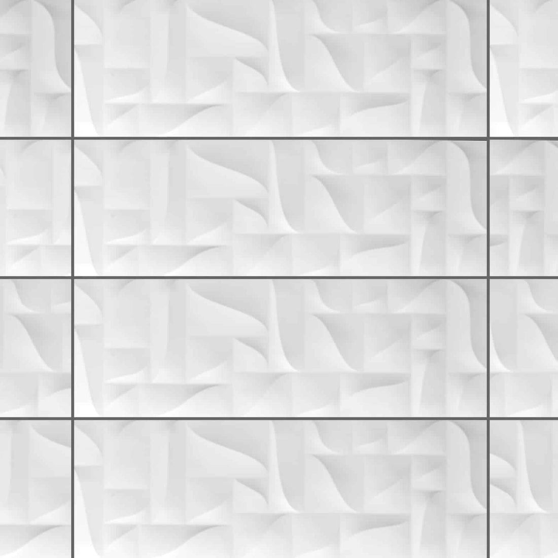 Carreaux de céramique Collection Superwhite 12 po x 36 po motif géométrique blanc fini lustré