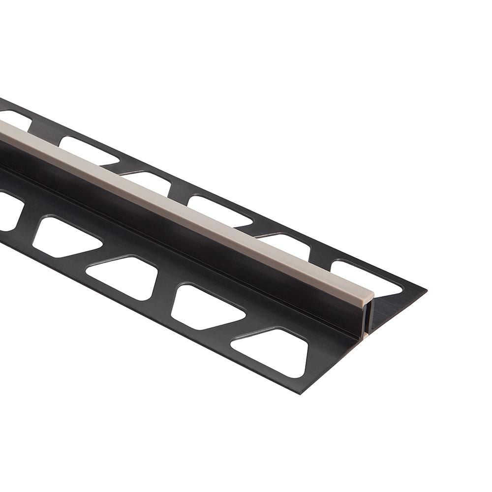 Schluter DILEX-BWS Profilé pour joint de surface avec zone de mouvement de 3/16" - plastique PVC gris pierre 1/4" (6 mm) x 8' 2-1/2"