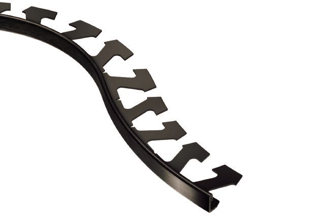 Schluter SCHIENE Profilé radius de bordure de mur/plancher - aluminium anodisé graphite brossé 1/2" (12.5 mm) x 8' 2-1/2"