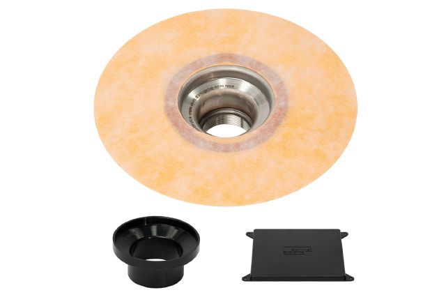 Schluter KERDI-DRAIN-F Kit de bride en acier inoxydable (V2) avec sortie filetée de 2"
