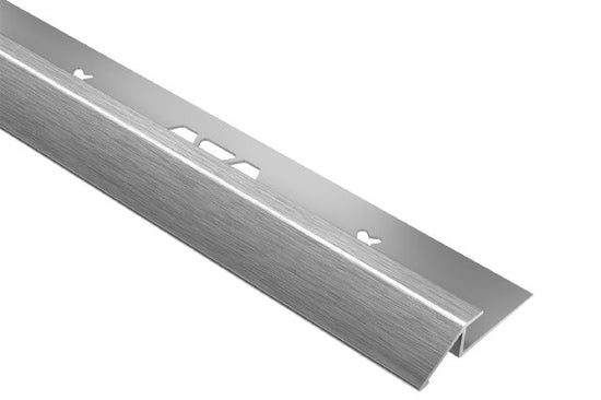 Schluter VINPRO-U Profilé réducteur pour revêtement de vinyle aluminium anodisé chrome brossé 3/8" (10 mm) x 8' 2-1/2"