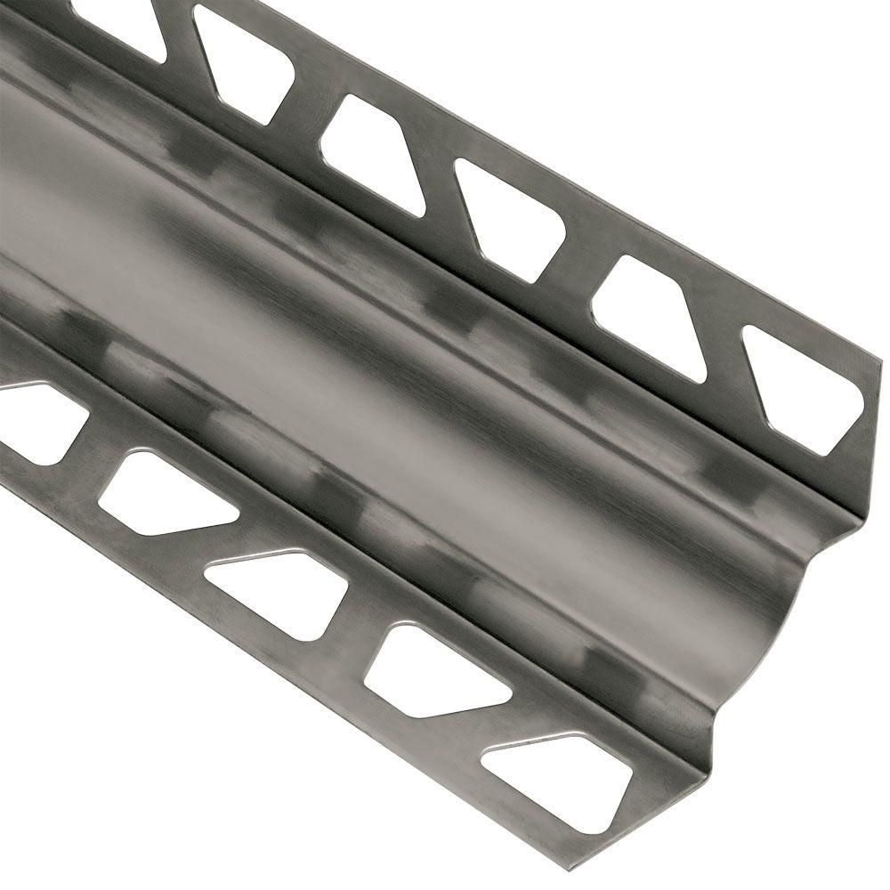 Schluter DILEX-EHK Profilé à gorge avec un radius de 23/32" - acier inoxydable (V2) 7/16" (11 mm) x 7/16" x 8' 2-1/2"