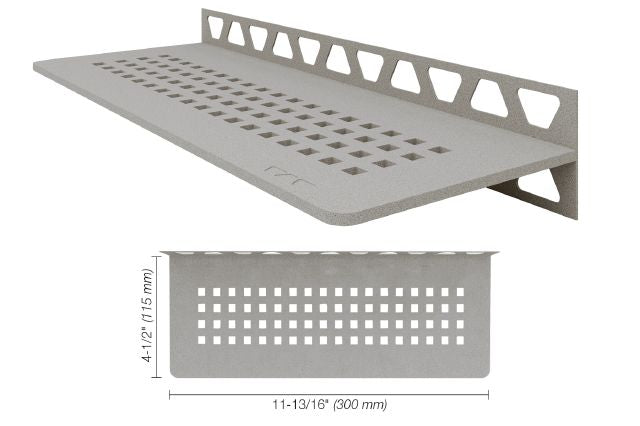 Schluter SHELF-W Étagère mural rectangulaire Square Design - aluminium gris pierre
