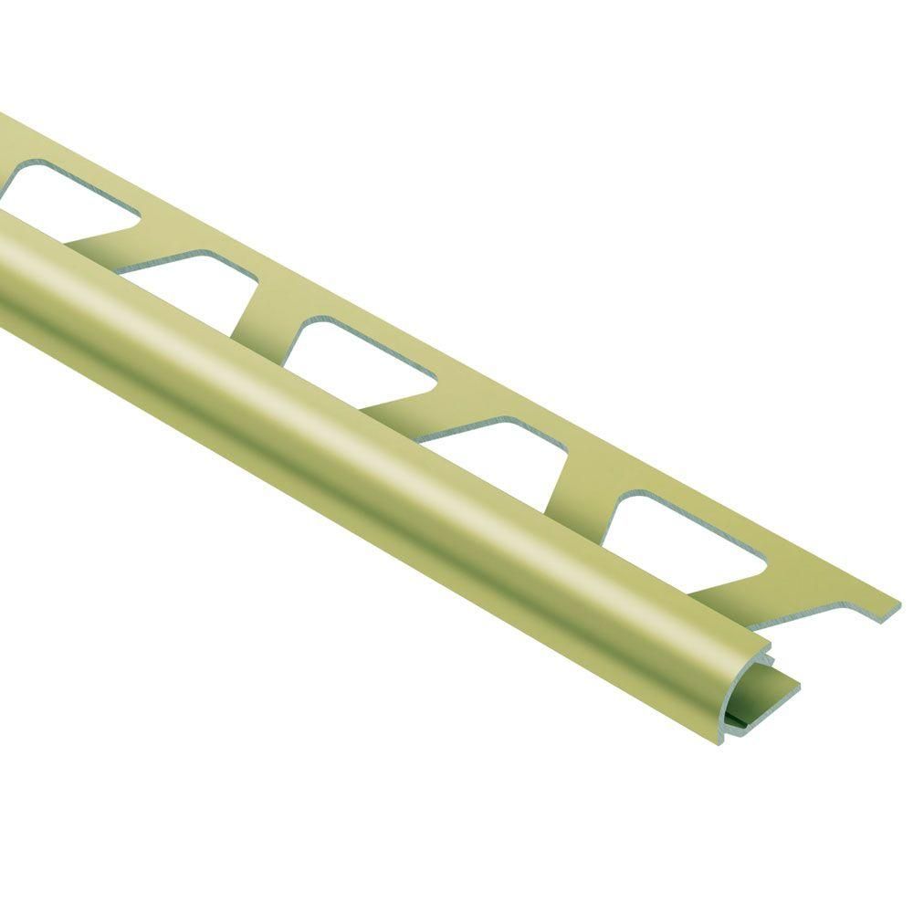 Schluter RONDEC Profilé de bordure rond - aluminium anodisé laiton mat 1/4" (6 mm) x 8' 2-1/2"