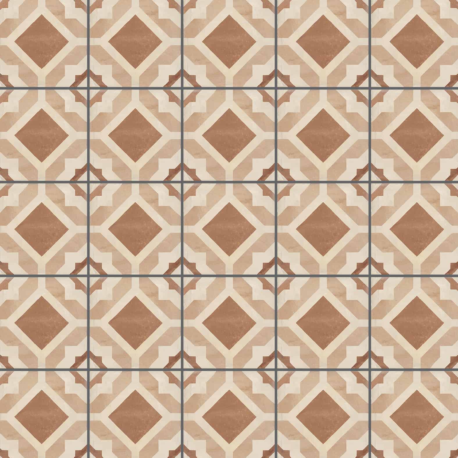 Carreaux de céramique Collection Terra 8 po x 8 po Geometria C motif géométrique