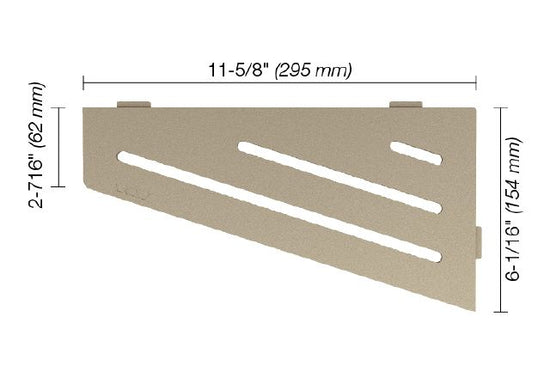 Schluter SHELF-E Étagère de coin quadrilaterale modèle Wave - aluminium crème