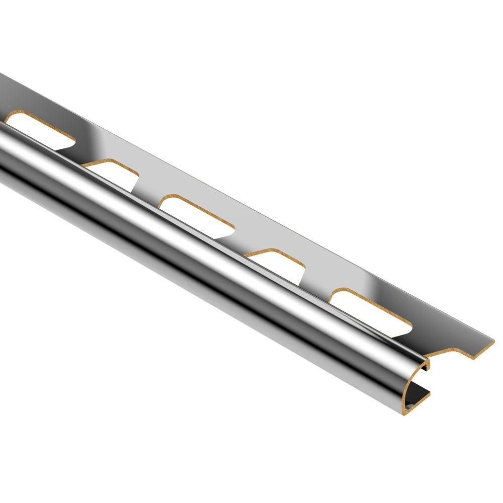 Schluter RONDEC Profilé de bordure rond - aluminium laiton chromé 5/16" (8 mm) x 8' 2-1/2"