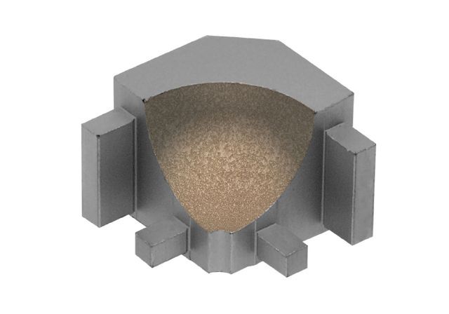 Schluter DILEX-AHK Coin intérieur 90° avec un radius de 3/8" (10 mm) - aluminium beige