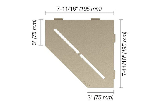 Schluter SHELF-E Étagère de coin pentagonale modèle Pure - aluminium crème