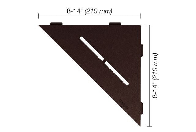 Schluter SHELF-E Étagère de coin triangulaire modèle Pure - aluminium bronze