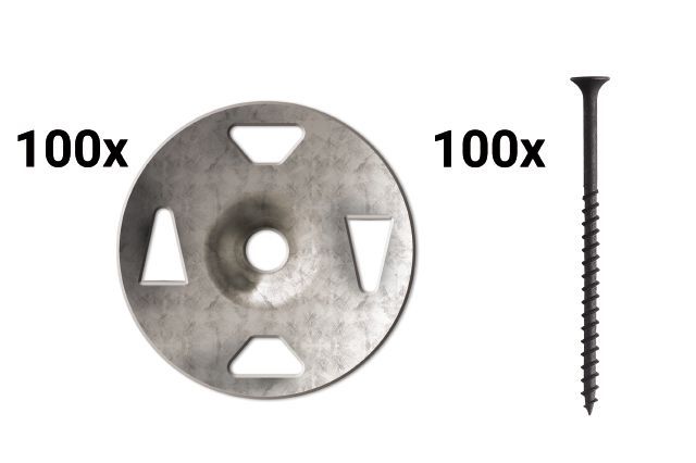 Schluter KERDI-BOARD-ZS/-ZT Vis et rondelles - acier galvanisé 1-5/8" (paquet de 100)
