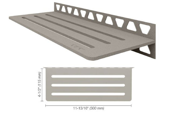 Schluter SHELF-W Étagère mural rectangulaire Wave Design - aluminium grège