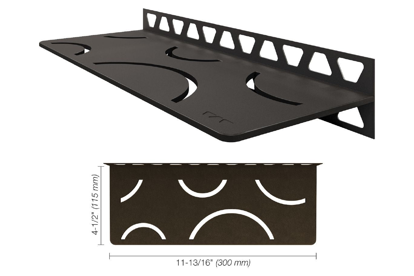 Schluter SHELF-W Étagère murale rectangulaire modèle Curve aluminium anthracite foncé