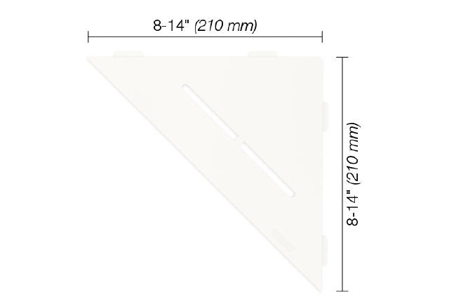 Schluter SHELF-E Étagère de coin triangulaire modèle Pure - aluminium blanc mat