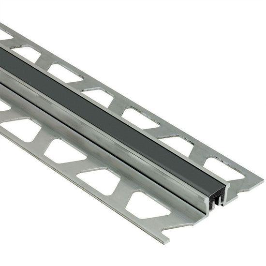 Schluter DILEX-KSN profilé joint de surface, insertion noire 7/16 po, aluminium 13/16 po (21 mm), 8 pi 2-1/2 po (2502 mm)