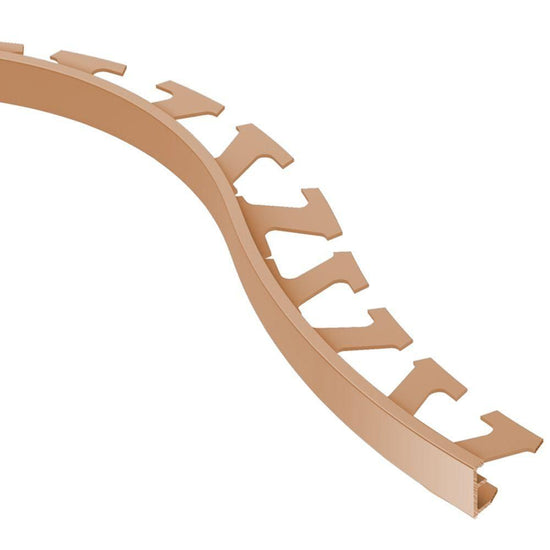 Schluter SCHIENE Profilé radius de bordure de mur/plancher - aluminium anodisé cuivre mat 1/4" (6 mm) x 8' 2-1/2"