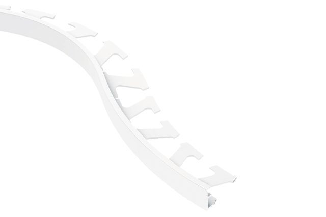 Schluter SCHIENE Profilé radius de bordure de mur - aluminium blanc éclatant 1/2" (12.5 mm) x 8' 2-1/2"