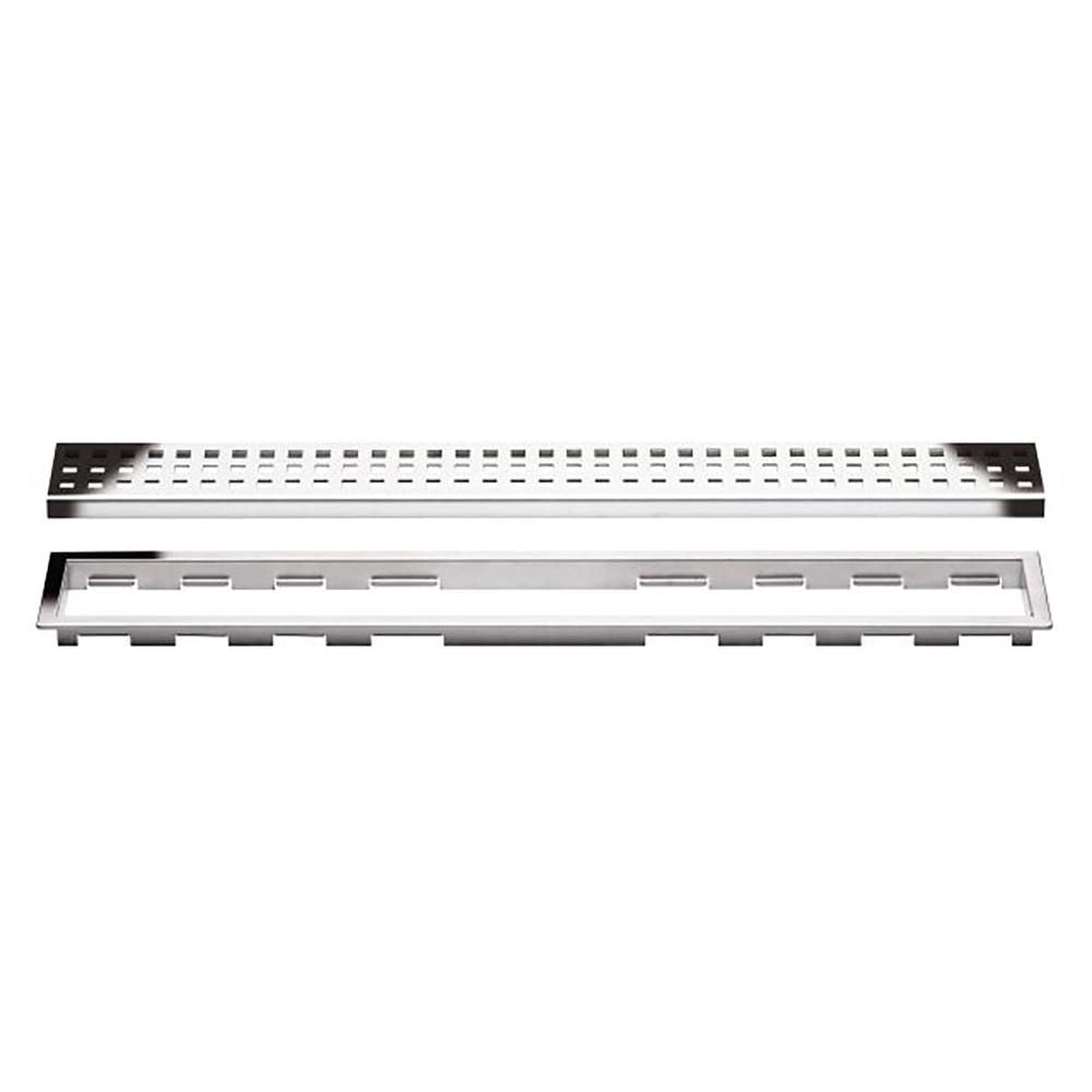 Schluter KERDI-LINE Drain linéaire encastré avec design de grille Square - acier inoxydable (V4) chrome 3/4" x 39-3/8