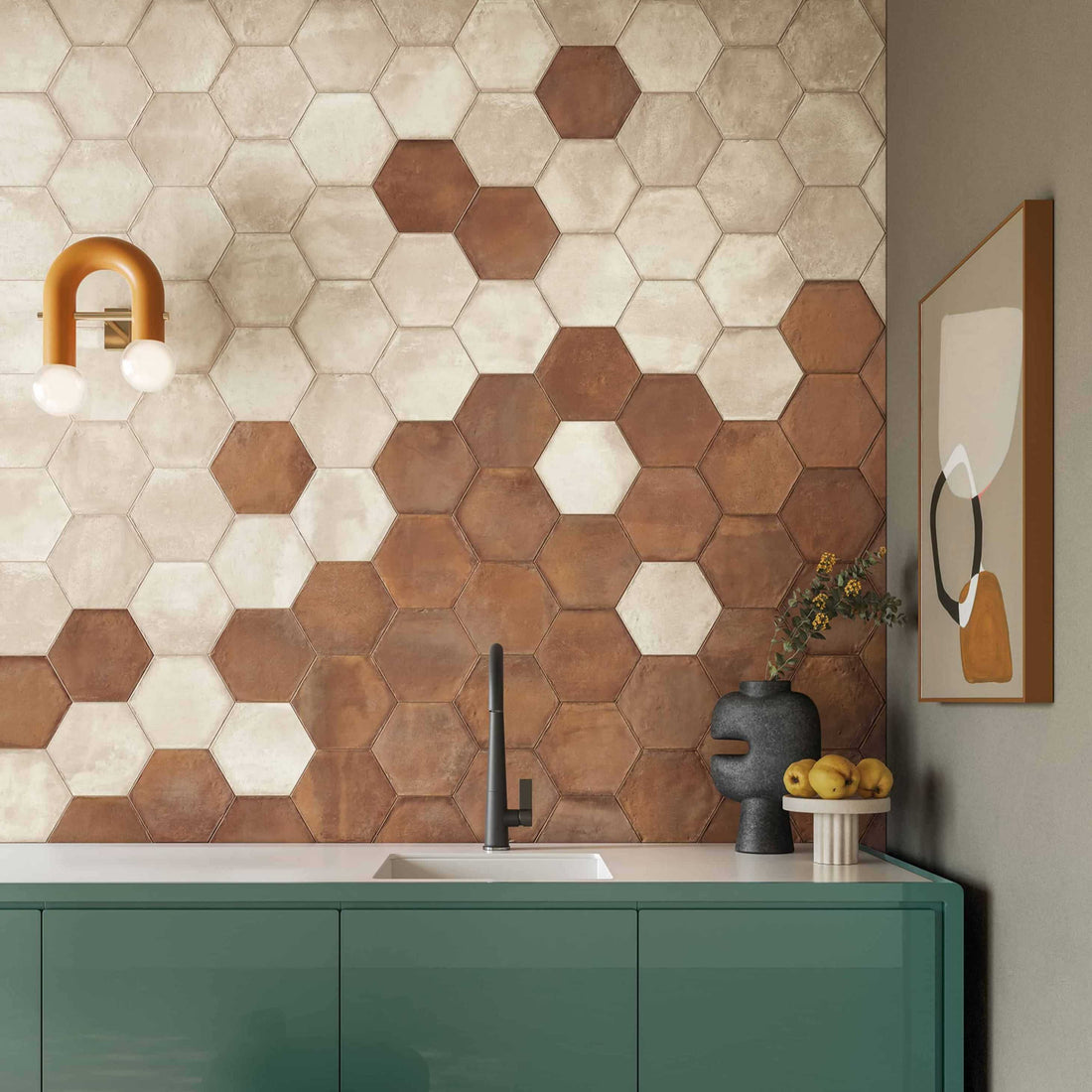 Carreaux de céramique | Collection Forme - 7 po x 8 po He x