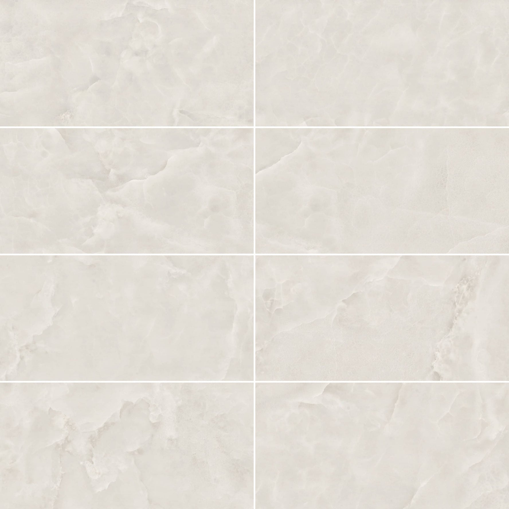 Carreaux de céramique Collection Serena 12 po x 24 po Avorio fini poli, ton ivoire brillant