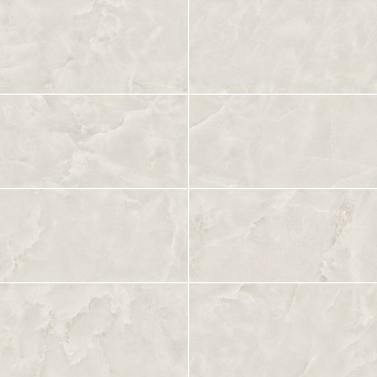 Carreaux de céramique Collection Serena 12 po x 24 po Avorio fini poli, ton ivoire brillant