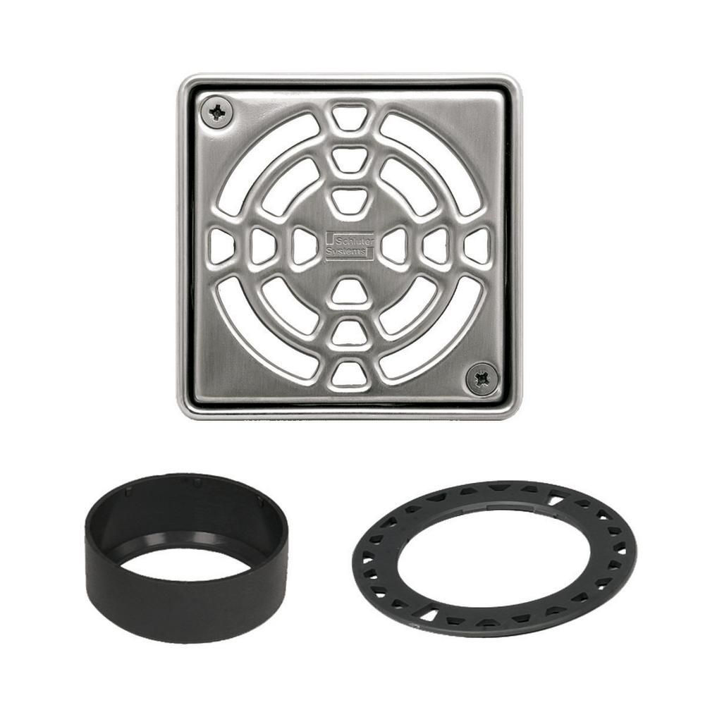 Schluter KERDI-DRAIN Ensemble de grille carrée Classic - acier inoxydable (V2) 4"