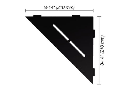 Schluter SHELF-E Étagère de coin triangulaire modèle Pure - aluminium noir mat