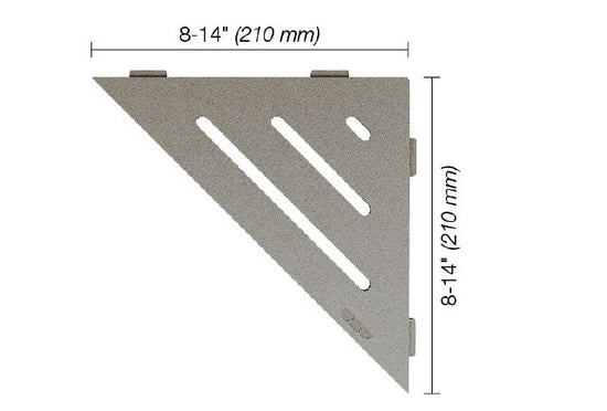 Schluter SHELF-E Étagère de coin triangulaire modèle Wave - aluminium gris pierre