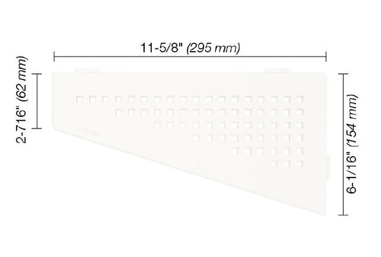 Schluter SHELF-E Étagère de coin quadrilaterale modèle Square - aluminium blanc mat