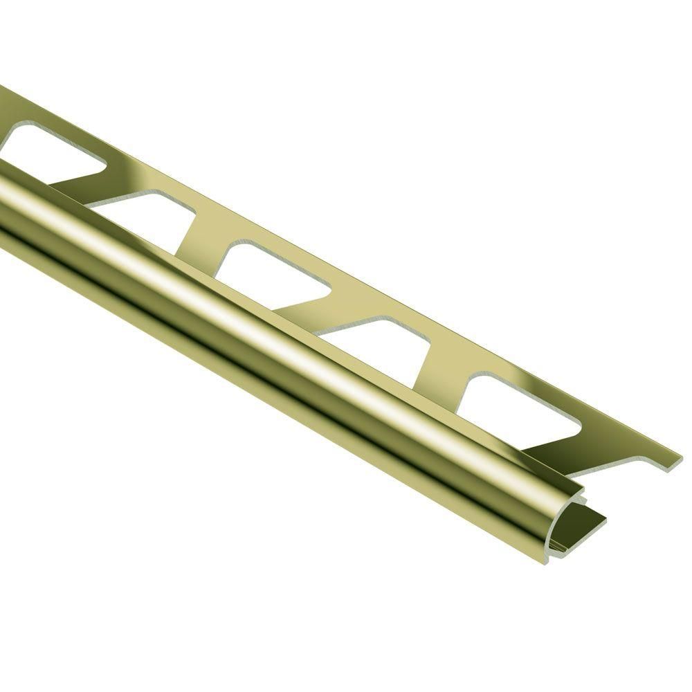 Schluter RONDEC Profilé de bordure rond - aluminium anodisé laiton poli 1/4" (6 mm) x 8' 2-1/2"