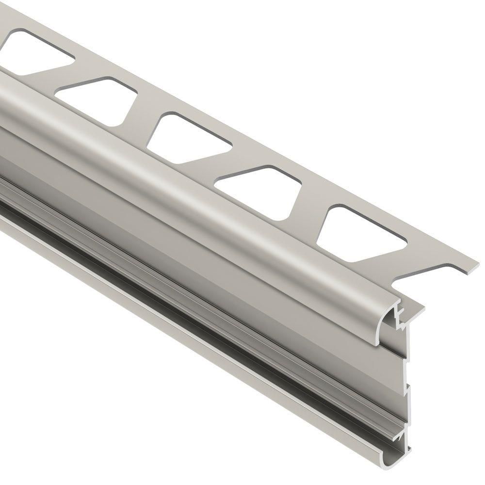 Schluter RONDEC-CT profilé de bordure à comptoir double rail aluminium anodisé nickel mat 8 mm x 8 pi 2,5 po