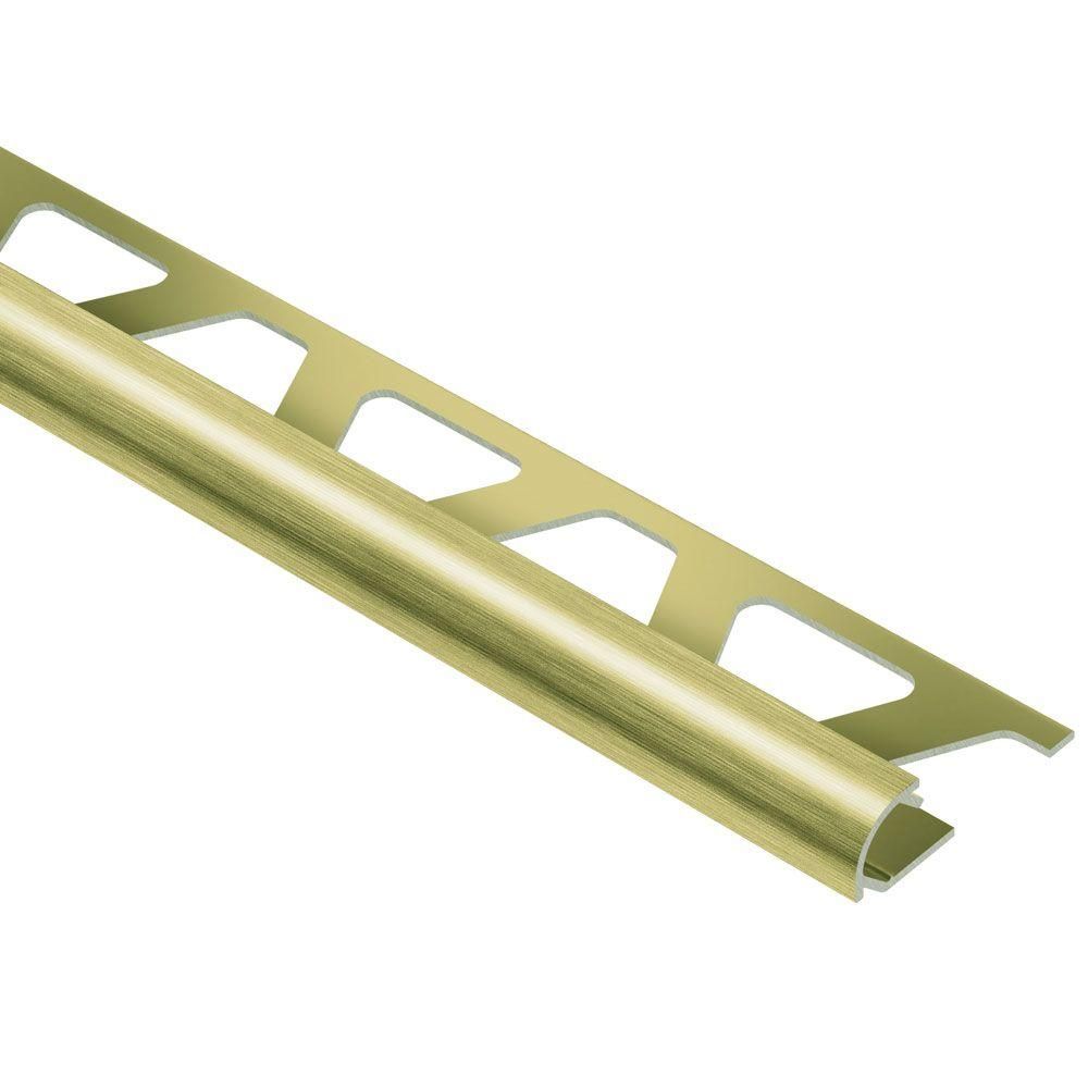Schluter RONDEC Profilé de bordure rond - aluminium anodisé laiton brossé 5/16" (8 mm) x 8' 2-1/2"