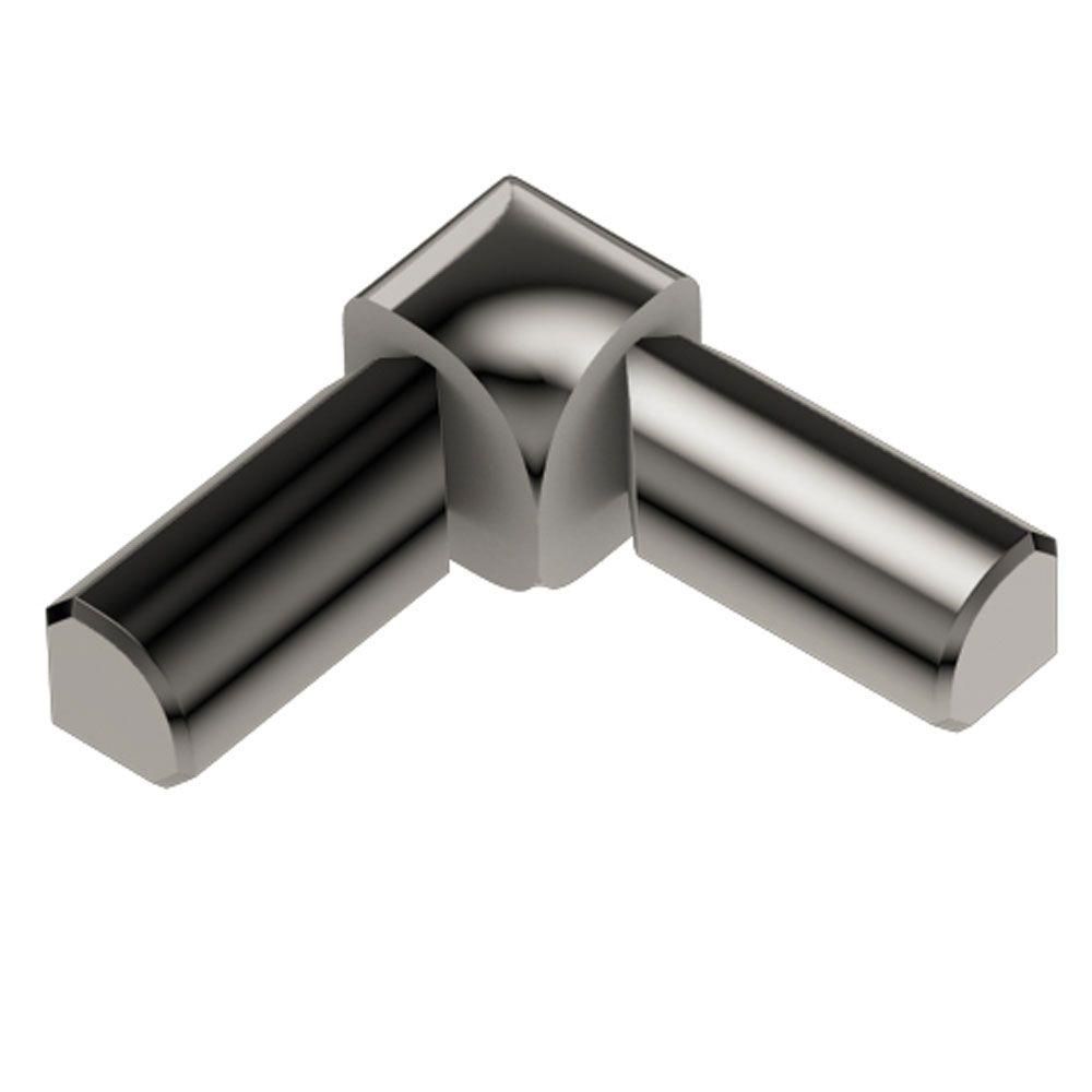 Schluter RONDEC Coin intérieur à 2 bouts 90° - aluminium anodisé nickel poli 1/2" (12.5 mm)