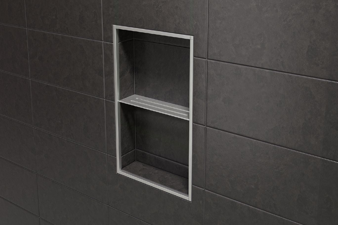 Schluter SHELF-N Étagère rectangulaire pour niche modèle Wave aluminium ivoire