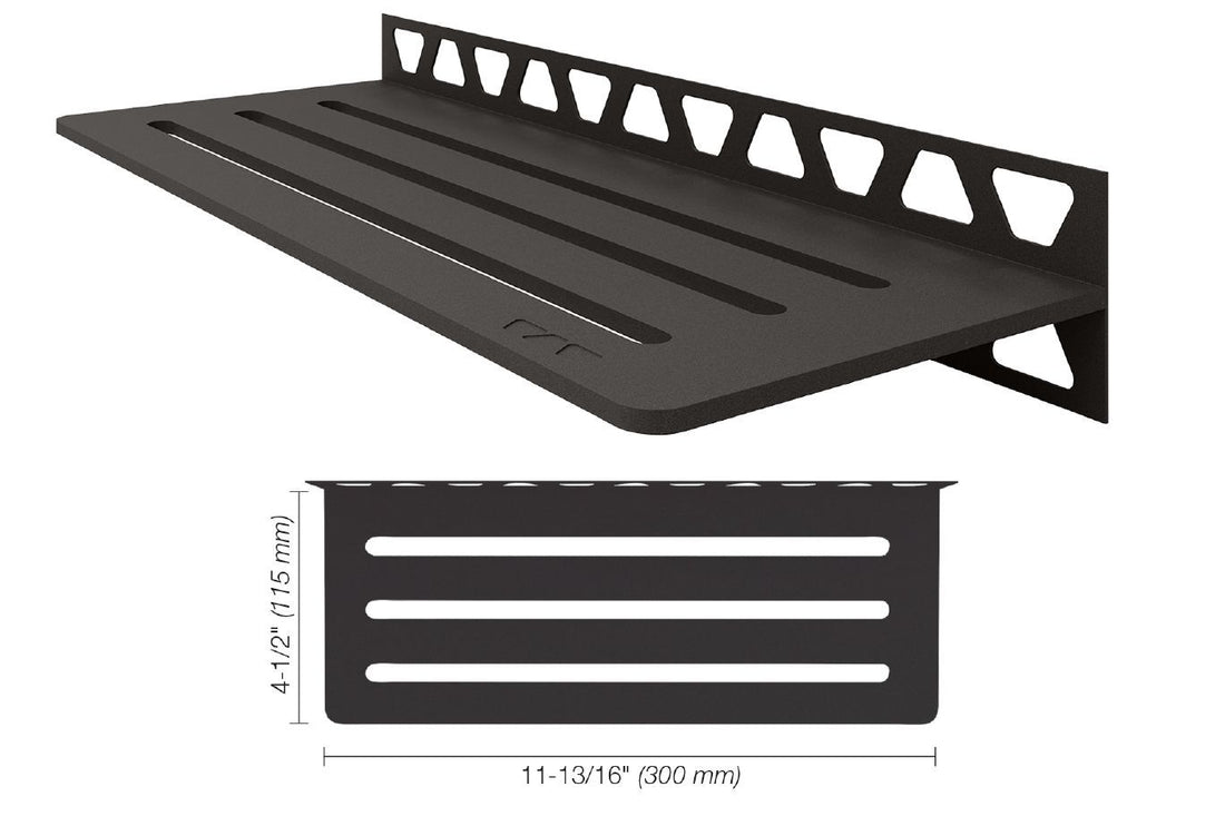 Schluter SHELF-W Étagère murale rectangulaire modèle Wave aluminium anthracite foncé