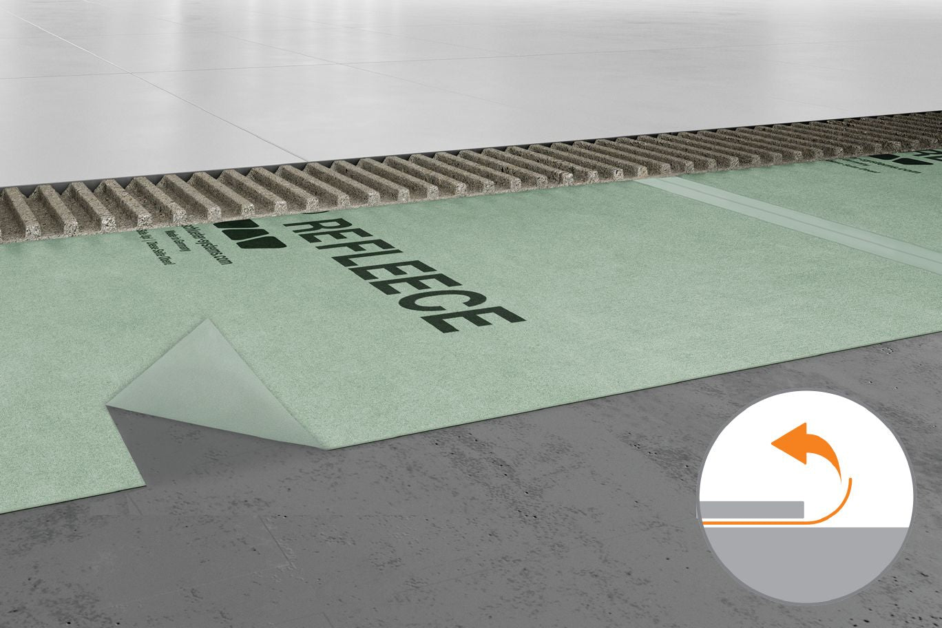 Schluter REFLEECE Feutre amovible pour créer des revêtements de sol temporaires 3' 3" x 98' 5" (323 pi²)