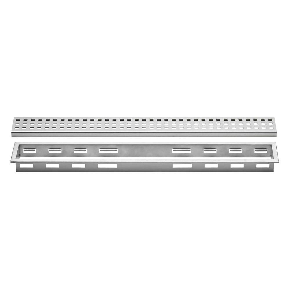 Schluter KERDI-LINE Drain linéaire encastré avec design de grille Square - acier inoxydable (V4) brossé 1-1/8" x 27-9/16"