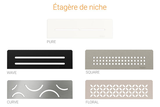 Schluter SHELF-N Étagère rectangulaire pour niche modèle Square - acier inoxydable (V2) brossé