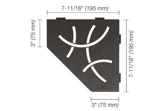 Schluter SHELF-E Étagère de coin pentagonale modèle Curve aluminium anthracite foncé