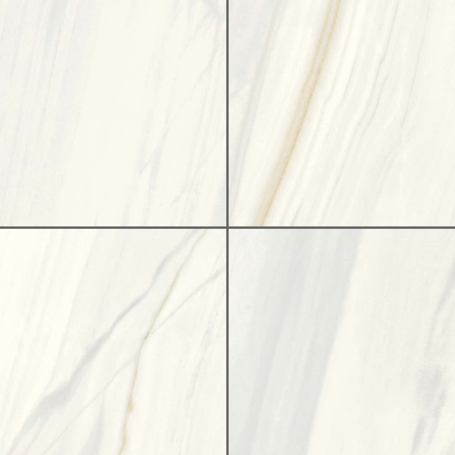 Carreaux de céramique Marmi Classici 24 po x 24 po Bianco Covelano fini poli, motif marbre blanc élégant