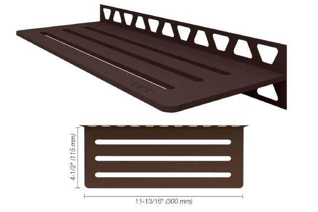 Schluter SHELF-W Étagère mural rectangulaire Wave Design - aluminium bronze