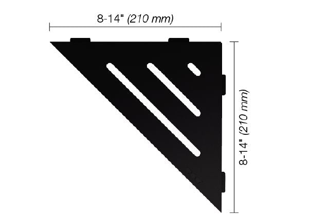 Schluter SHELF-E Étagère de coin triangulaire modèle Wave - aluminium noir mat