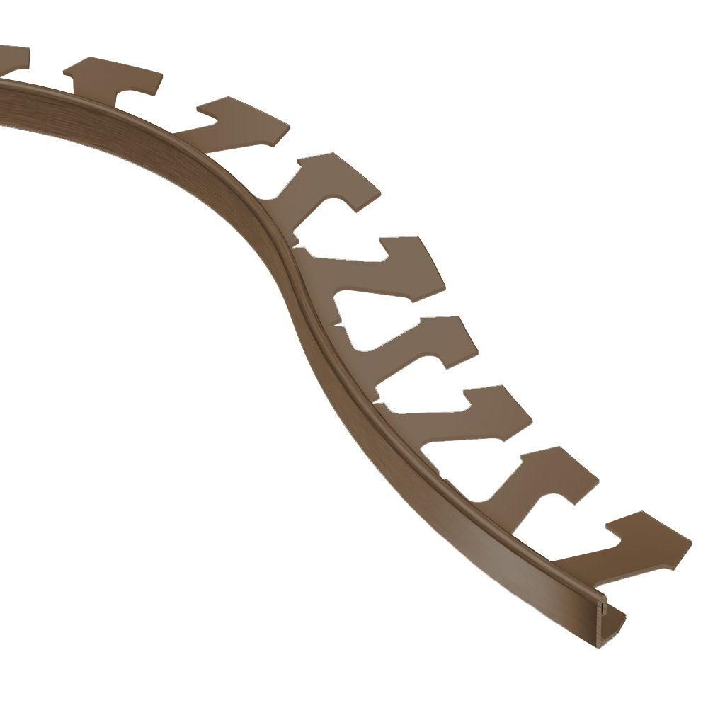 Schluter SCHIENE Profilé radius de bordure de mur/plancher - aluminium anodisé bronze antique brossé 5/16" (8 mm) x 8' 2-1/2"
